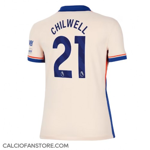 Maglia Calcio Chelsea Ben Chilwell #21 Seconda Divisa Donna 2024-25 Manica Corta